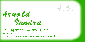 arnold vandra business card